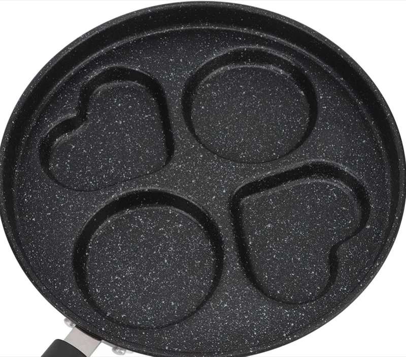 25cm Stoneware Nonstick Pan, Egg Pancake Pan, Breakfast Cooker Pan 4 Cups Easy to Clean