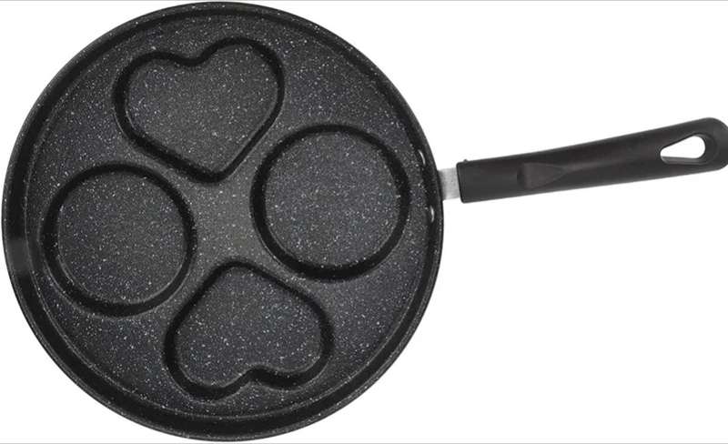 25cm Stoneware Nonstick Pan, Egg Pancake Pan, Breakfast Cooker Pan 4 Cups Easy to Clean