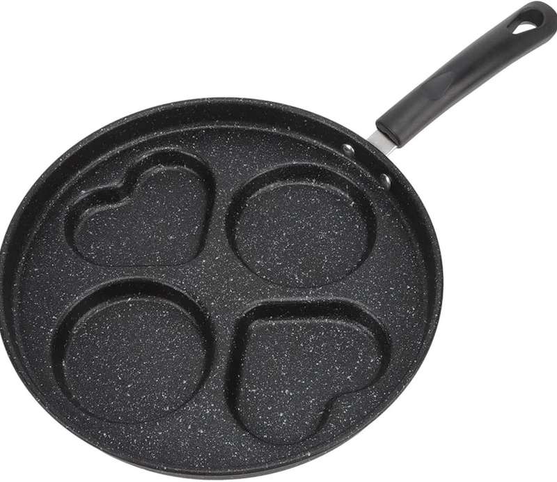 25cm Stoneware Nonstick Pan, Egg Pancake Pan, Breakfast Cooker Pan 4 Cups Easy to Clean