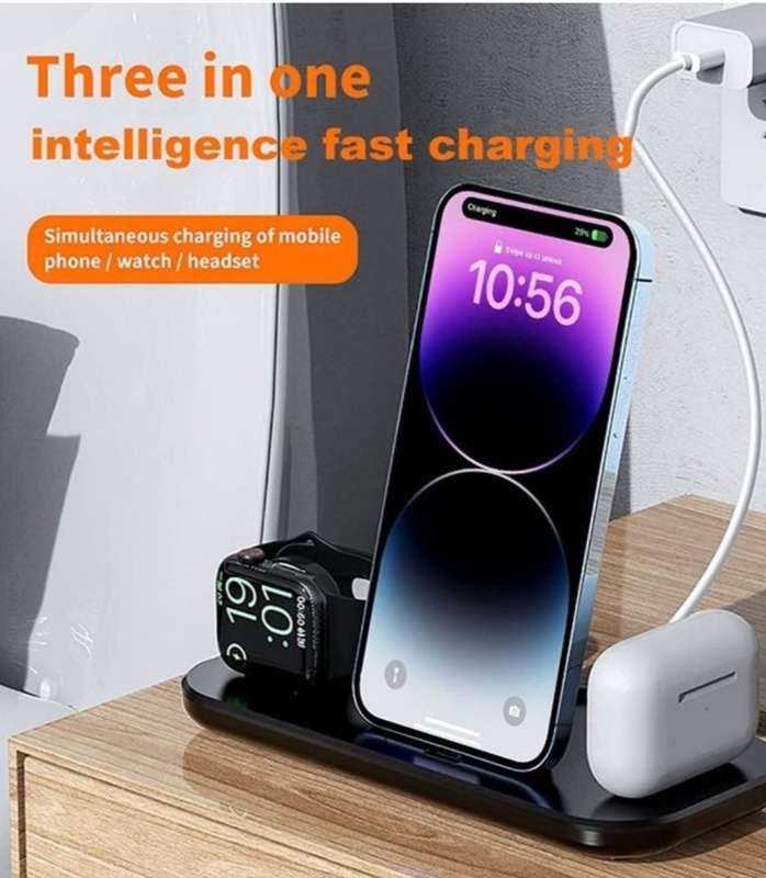 3-in-1 Wireless Build In Charging Dock Station - Black or White