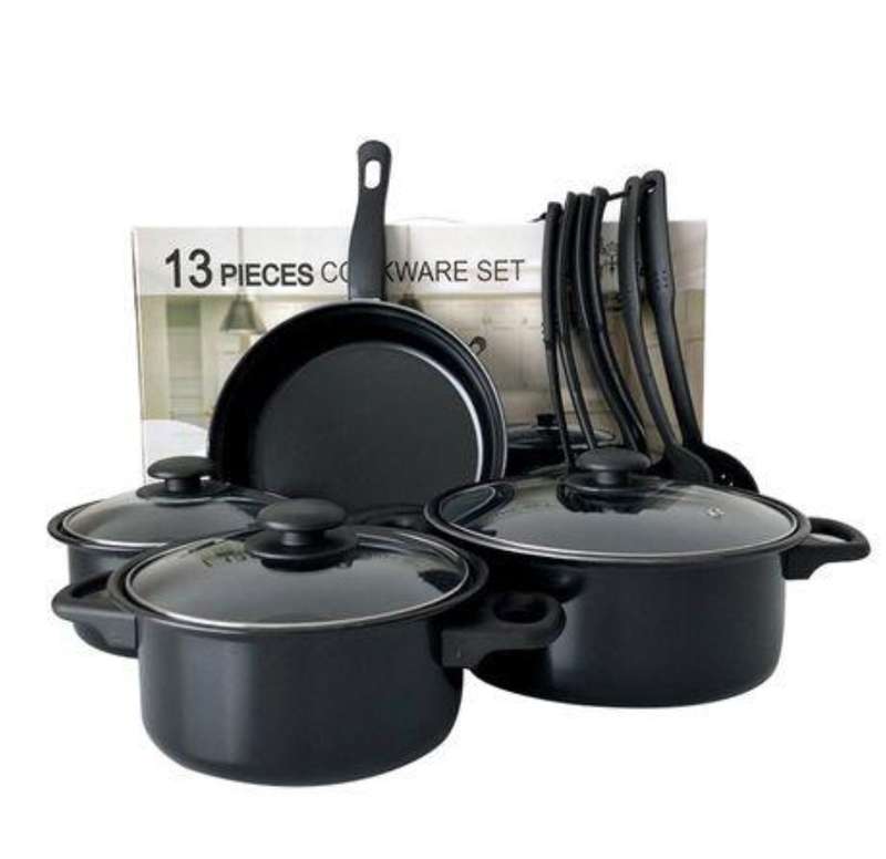 13 Piece Cookware and Utensil Set Non-Stick