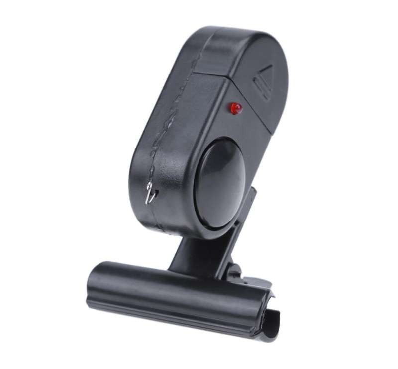 Fishing bite alarm, on/off push button, portable and easily installed