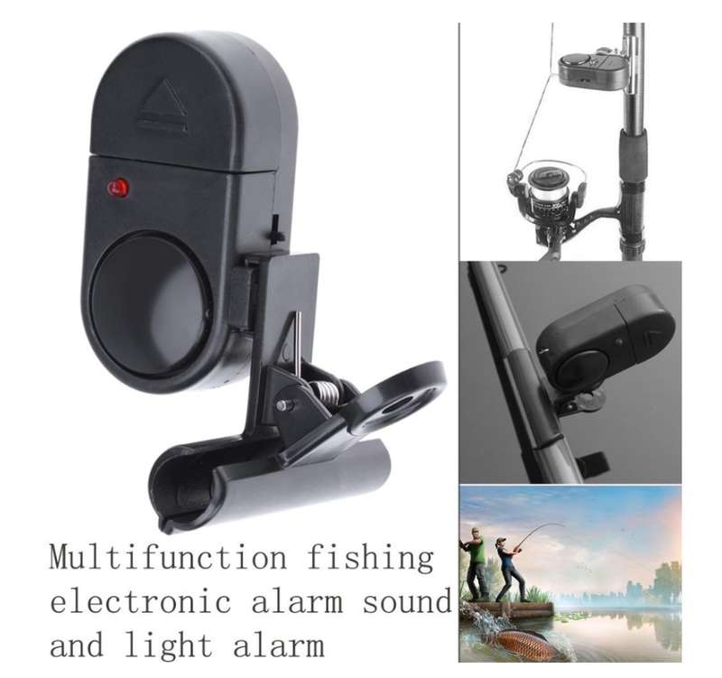 Fishing bite alarm, on/off push button, portable and easily installed
