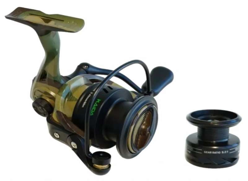 Kaida Camo 4000 Fishing Reel, with extra Spool, Gear Ratio 5.2.1, ball bearings 5+1