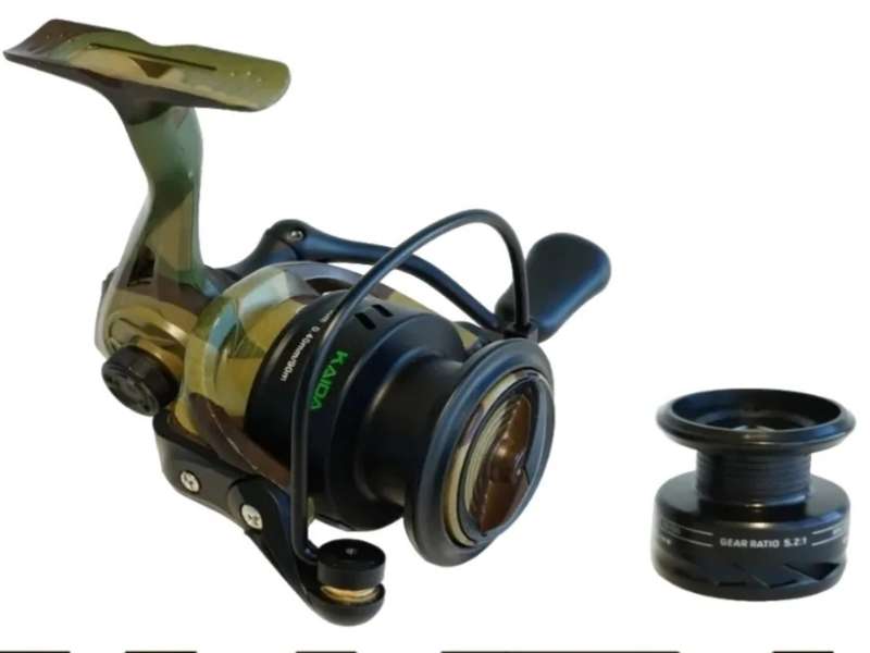 Kaida Camo 4000 Fishing Reel, with extra Spool, Gear Ratio 5.2.1, ball bearings 5+1