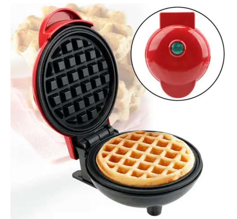 Mini Waffle Maker Non Stick Pan Pancake Cake Breakfast Making Machine 350W
