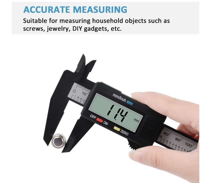 Digital Caliper 150mm with Large LCD Screen, Carbon Fibre Composites, 4 Way-measurement