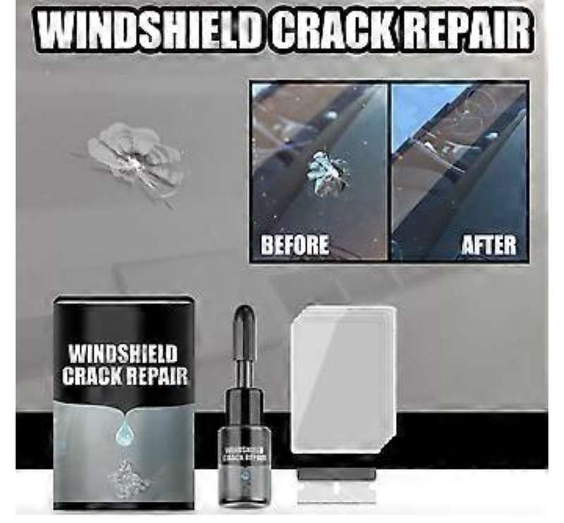 Windshield crack repair kit, UV resistant, easy to use, automotive cracked glass repair fluid set