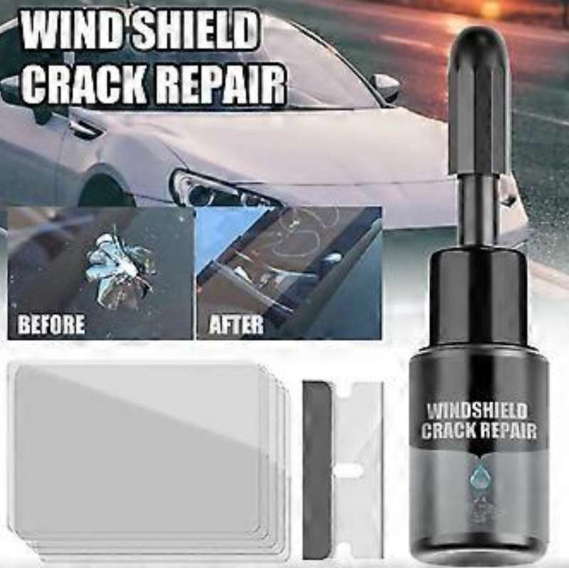 Windshield crack repair kit, UV resistant, easy to use, automotive cracked glass repair fluid set