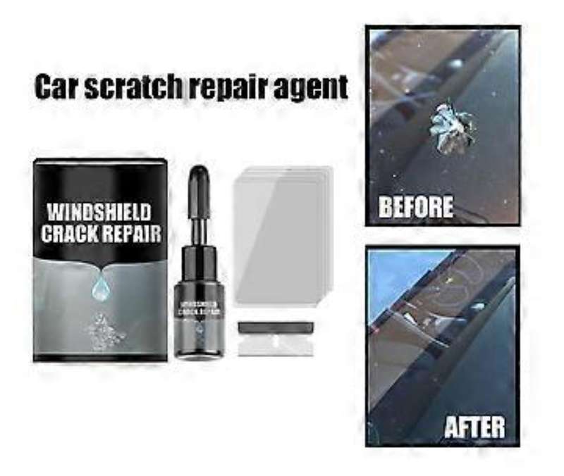 Windshield crack repair kit, UV resistant, easy to use, automotive cracked glass repair fluid set