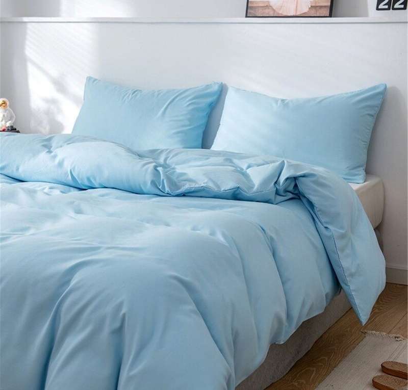3pc Duvet cover set Queen size, Skye Blue, micro fiber, includes 2 pillow cases