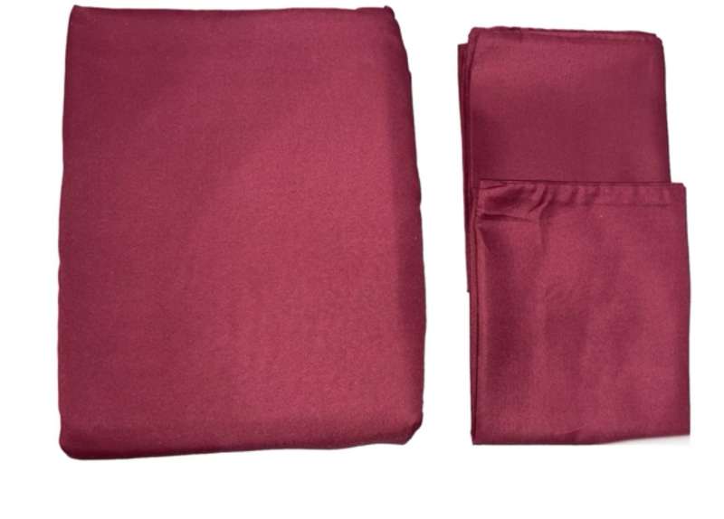 6pc Queen Duvet Cover Set Maroon, incl 2 std and 2 Conti pillowcases, Flat sheet, and Duvet Cover