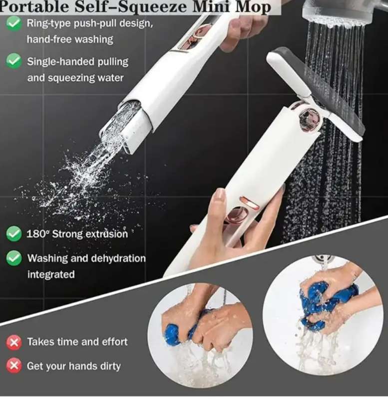 Single handed mini mop for quick cleaning, clean gaps, for home kitchen car and desk cleaning