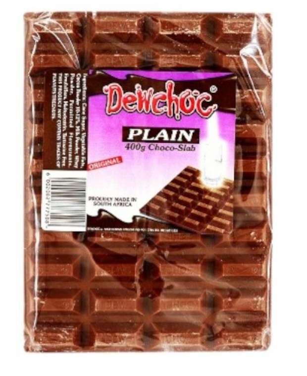 Dewchoc Slab 400g Plain (1X400g), Great for baking or melting into desserts, High-quality cocoa