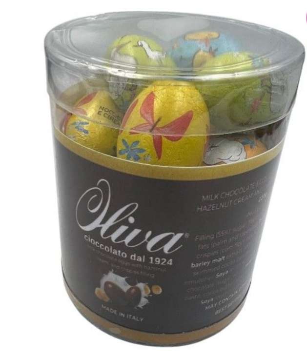 Oliva 250g Choc Eggs H/nut & Crispies Tub (1X250G), Made in Italy