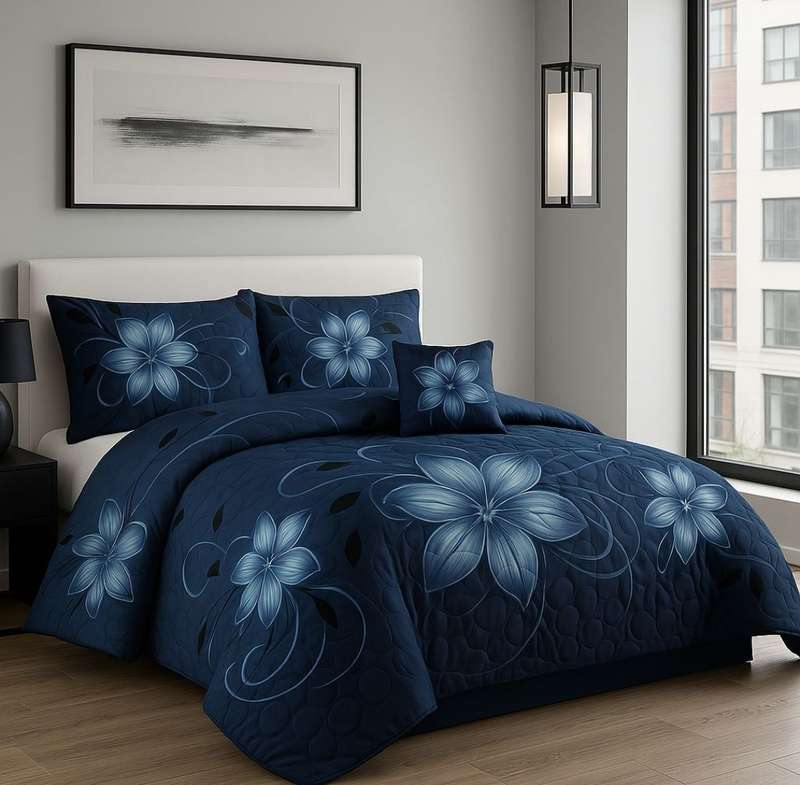 5pc King Comforter Set, 1 King Comforter, 2 standard + 2 continental pillow cases