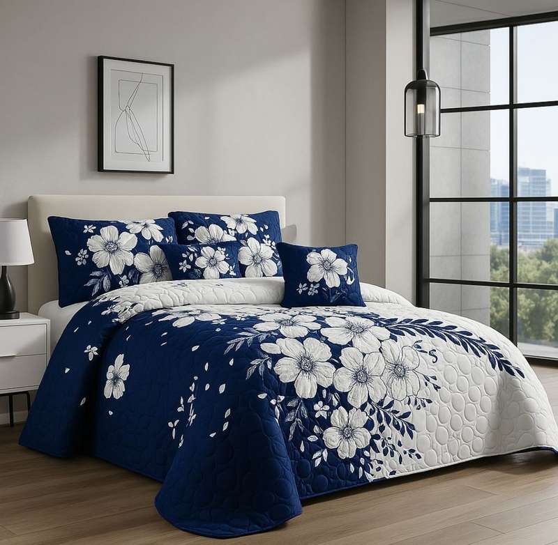 5pc King Comforter Set, 1 King Comforter, 2 standard + 2 continental pillow cases