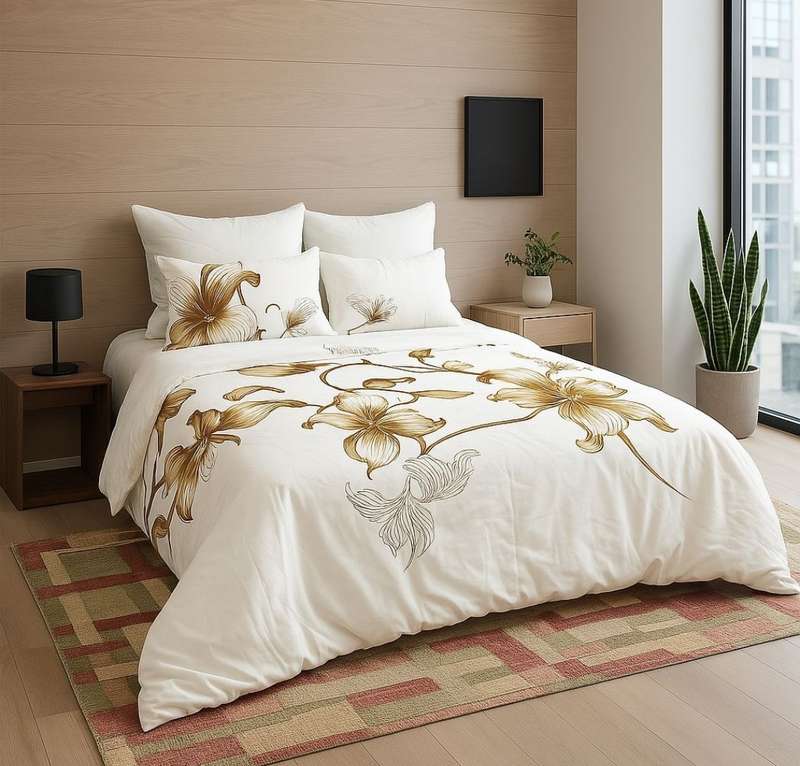 5pc King Comforter Set, 1 King Comforter, 2 standard + 2 continental pillow cases
