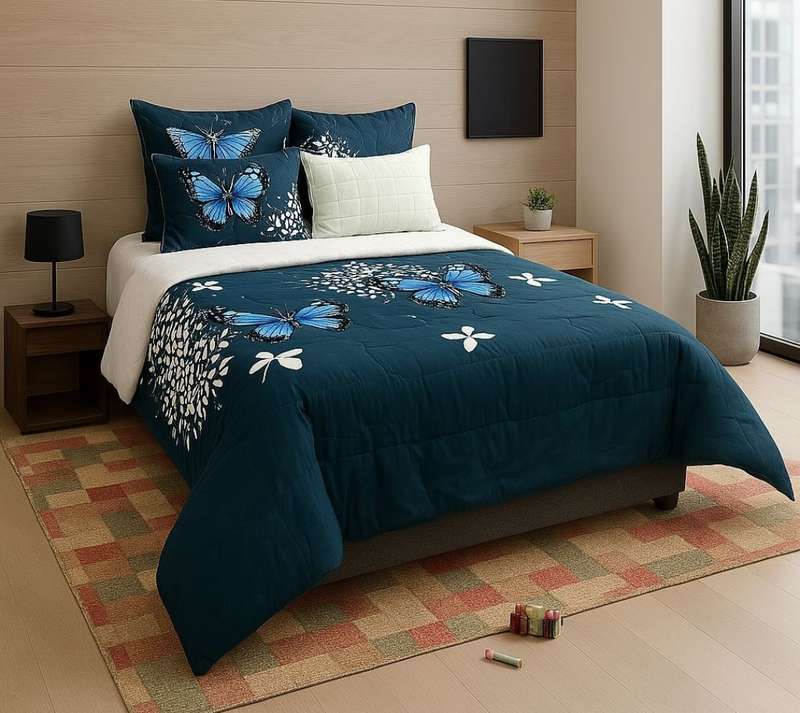 5pc King Comforter Set, 1 King Comforter, 2 standard + 2 continental pillow cases