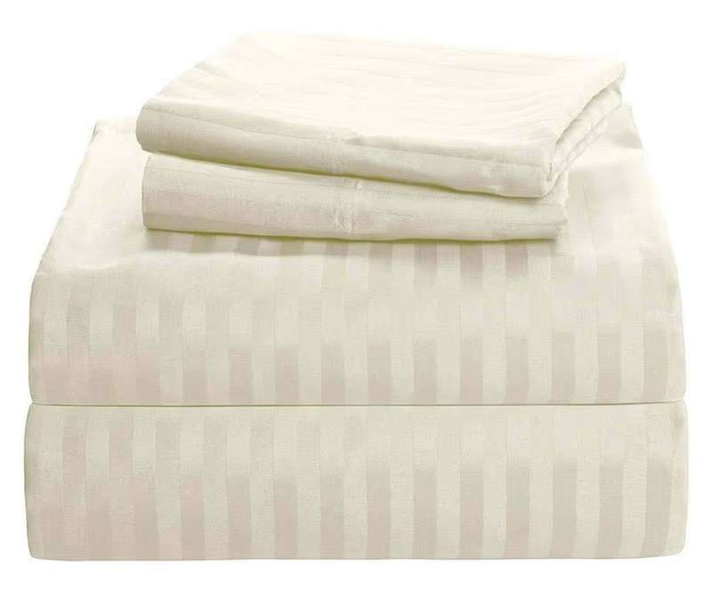 4pc King Sheet Set, 1 Flat Sheet, 1 Fitted Sheet and 2 Pillowcases, Beige/Natural, Lined