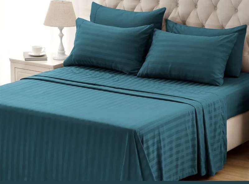 4pc Sheet Set, incl 1 Flat sheet, 1 Fitted sheet, 2 Std pillowcases, Teal, Double or Queen (choose)