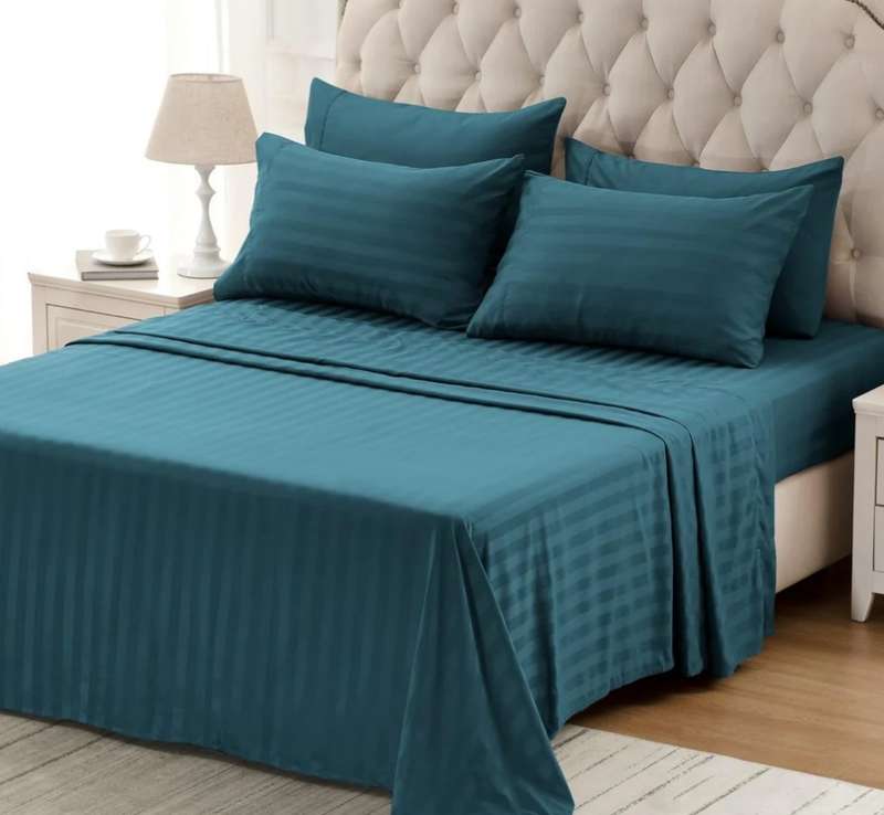 4pc Sheet Set, incl 1 Flat sheet, 1 Fitted sheet, 2 Std pillowcases, Teal, Double or Queen (choose)