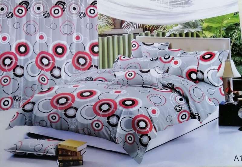 6pc Queen Set, Duvet Cover, 2 standard + 2 continental pillow cases, 1x flat sheet
