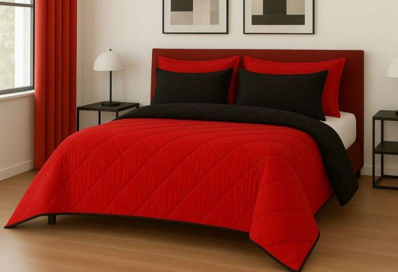 Reversable 5Pc Comforter Set, Incl 2 Std + 2 Conti Pillowcases, Choose size at checkout