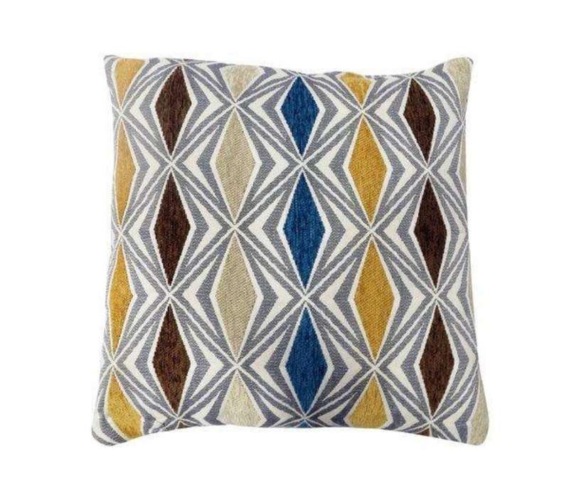 Cushion 43cm x 43cm, pattern front, brown back