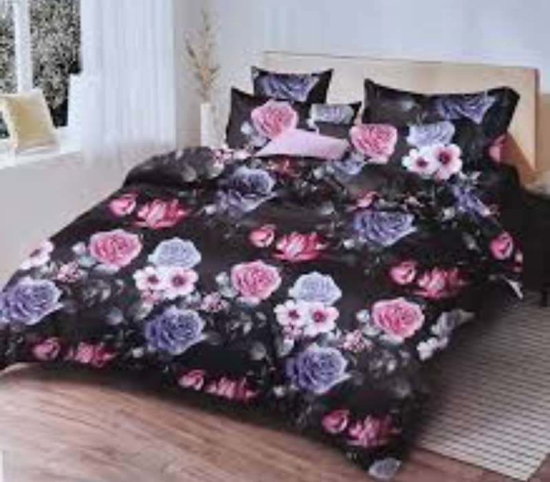 6pc Queen Set, Duvet cover, 2 standard + 2 continental pillow cases, 1x flat sheet