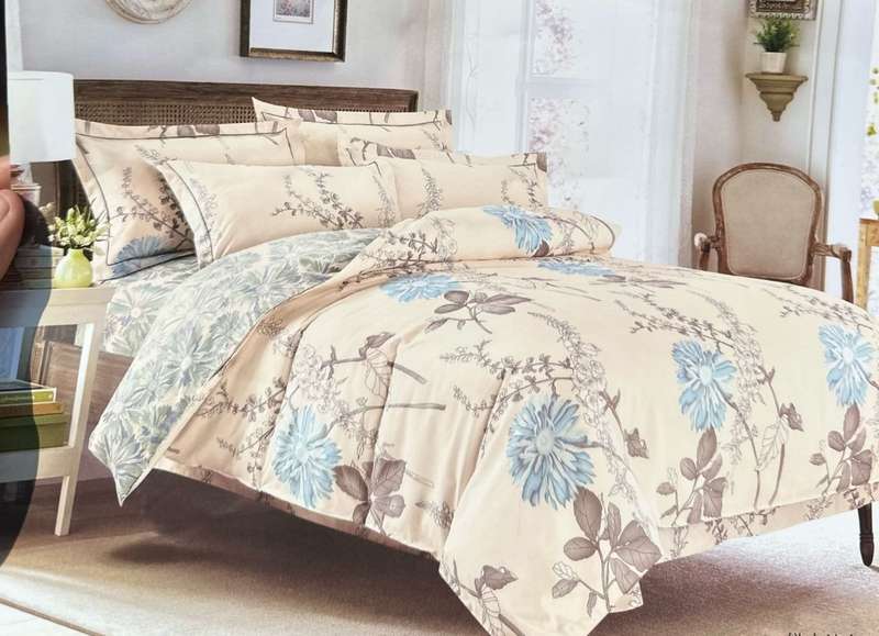 6pc Queen Set, Duvet cover, 2 standard + 2 continental pillow cases, 1x flat sheet