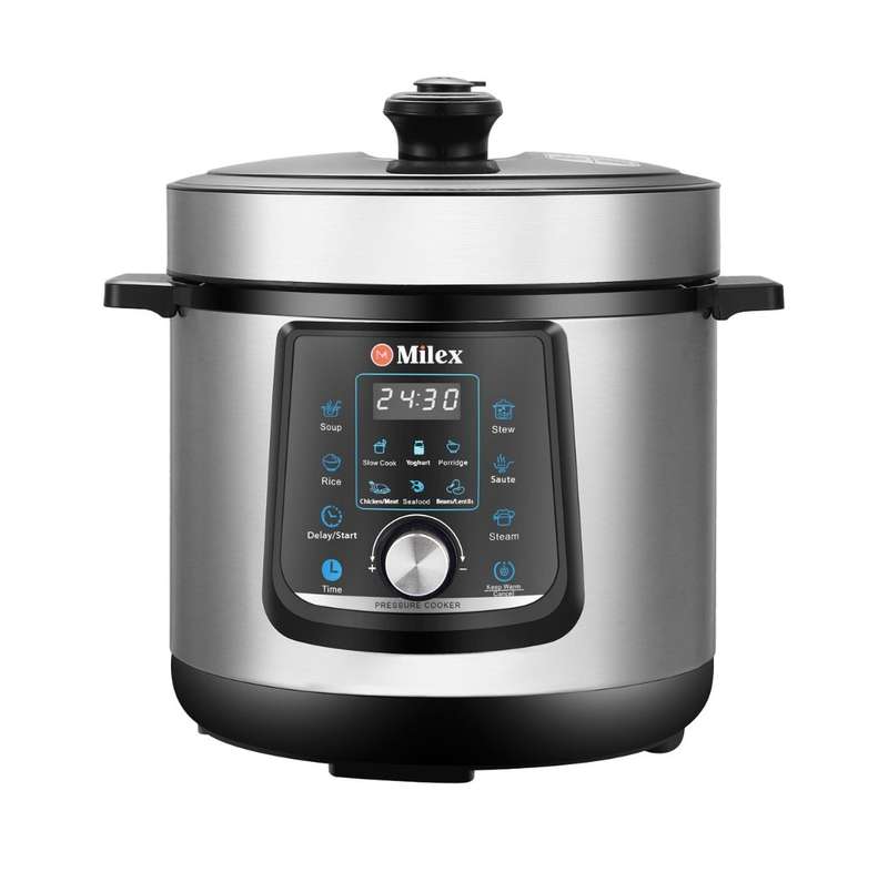 Milex XL Pressure Cooker, Digital LED, Free Cooking Book, 10 Pre-set Functions, Adjust Cook Time