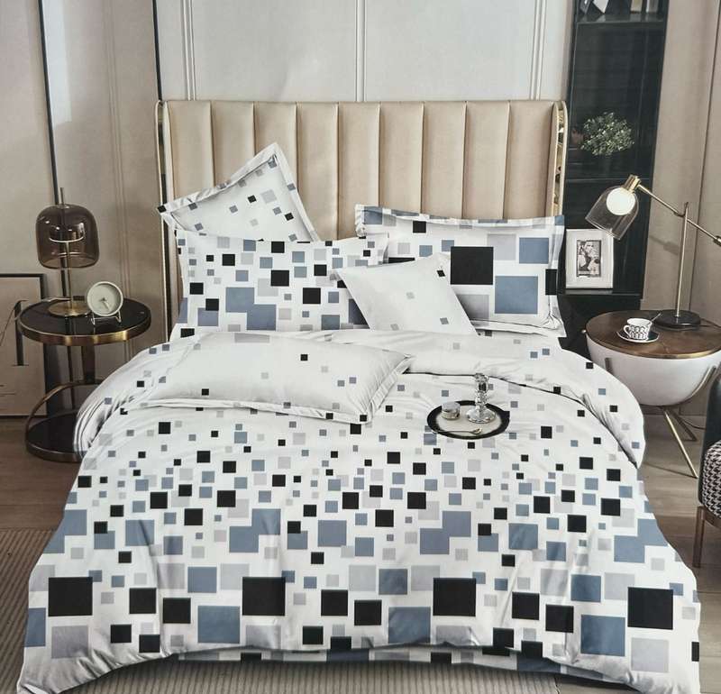 6pc Set, Duvet cover, 2 std + 2 conti pillowcases, 1 flat sheet, Choose your size (Double/Queen)