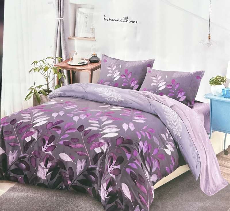 6pc Set, Duvet cover, 2 std + 2 conti pillowcases, 1 flat sheet, Choose your size (Double/Queen)