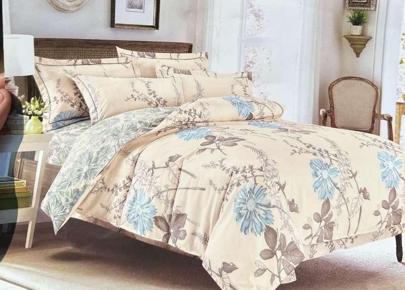 6pc Set, Duvet cover, 2 std + 2 conti pillowcases, 1 flat sheet, Choose your size (Double/Queen)