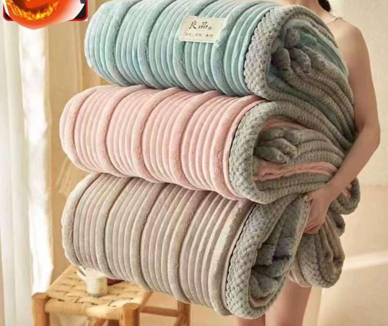Luxury Ribbed Fleece Blanket, Extra Large Exclusive New Style, Queen Size, also available in Double