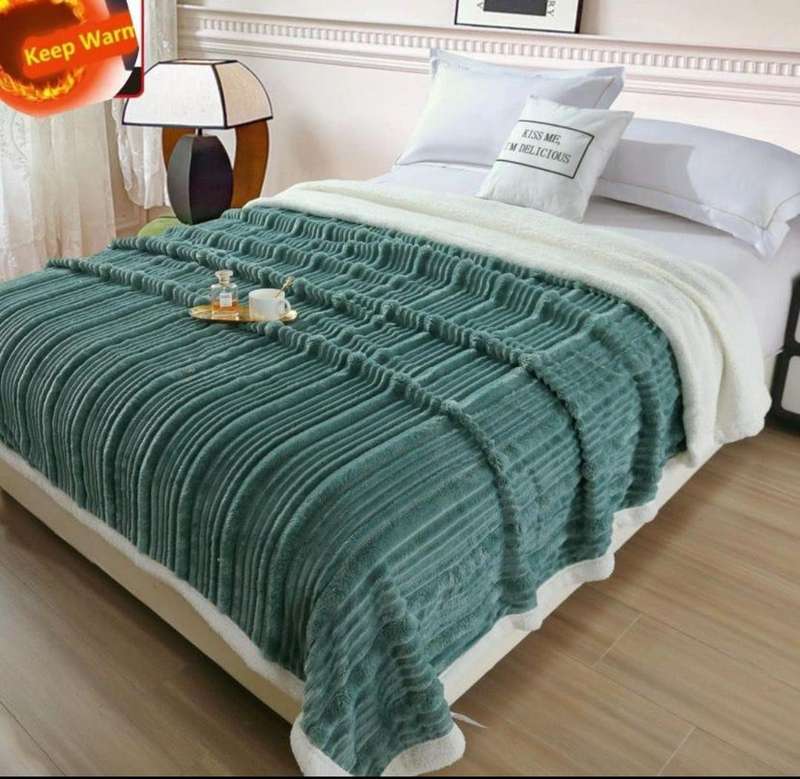 Luxury Ribbed Fleece Blanket, Extra Large Exclusive New Style, Queen Size, also available in Double