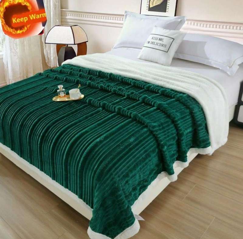 Luxury Ribbed Fleece Blanket, Extra Large Exclusive New Style, Queen Size, also available in Double