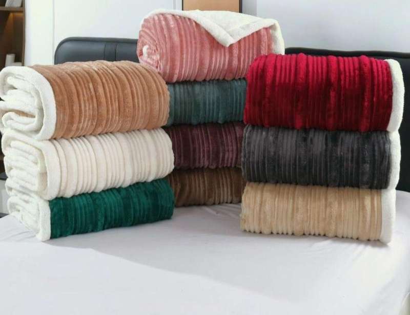 Luxury Ribbed Fleece Blanket, Extra Large Exclusive New Style, Queen Size, also available in Double