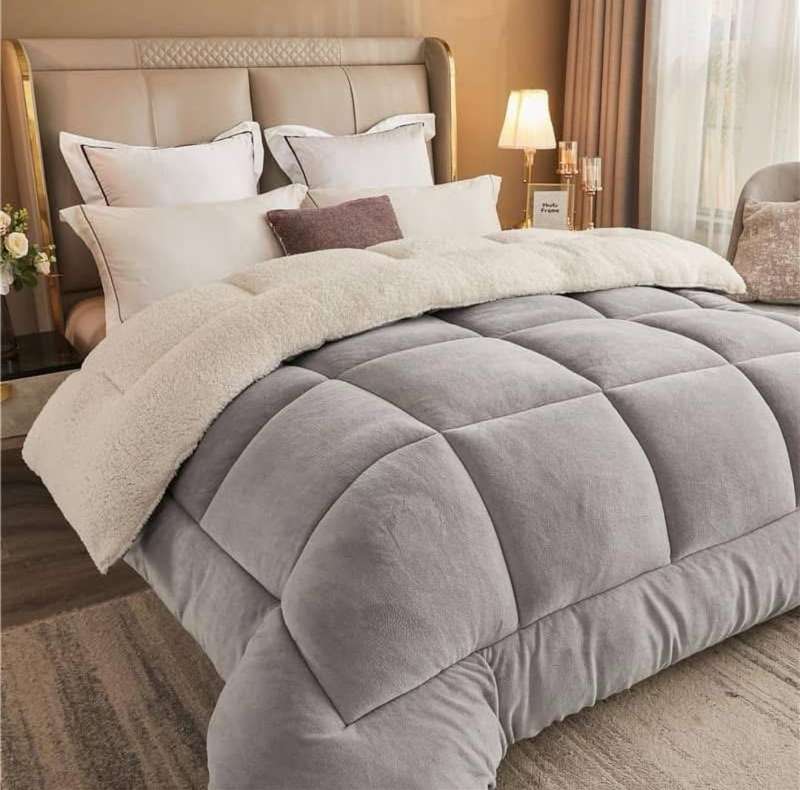 5Pc Velvet Fleece Comforter Set, Queen Size, but Double available on request