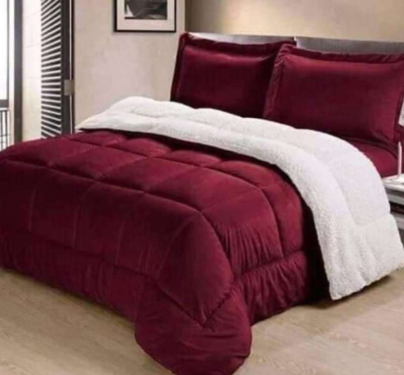 5Pc Velvet Fleece Comforter Set, Queen Size, but Double available on request