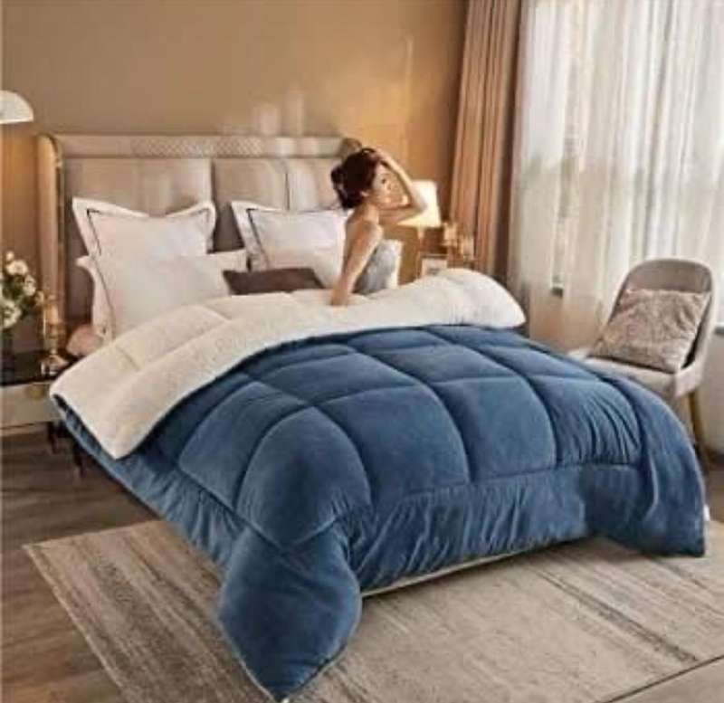 5Pc Velvet Fleece Comforter Set, Queen Size, but Double available on request