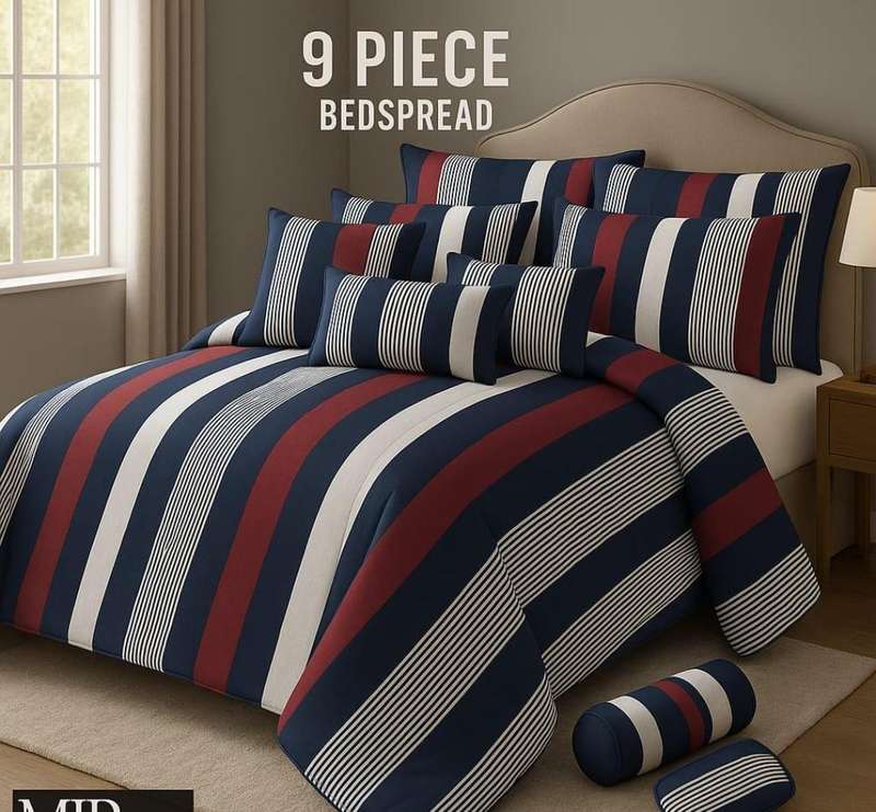 9 Piece Exclusive King size Bedspread Set, also available in Queen size