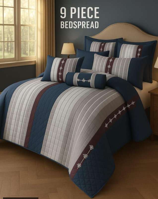 9 Piece Exclusive King size Bedspread Set, also available in Queen size
