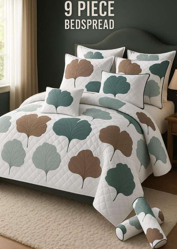 9 Piece Exclusive King size Bedspread Set, also available in Queen size