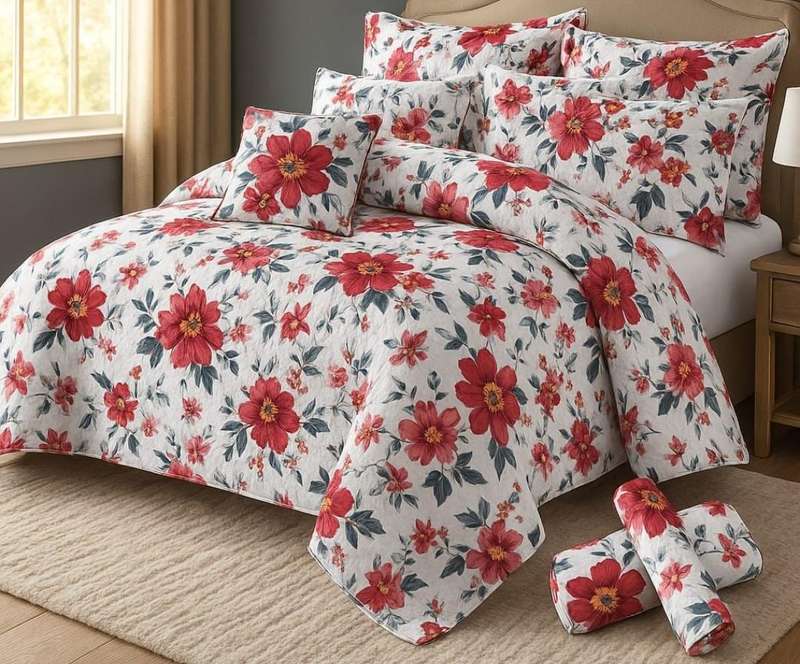 9 Piece Exclusive King size Bedspread Set, also available in Queen size