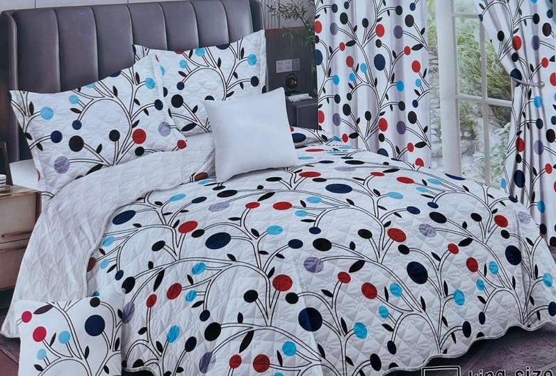 5pc Queen Set, 1 bedspread, 2 Standard + 2 Conti Pillowcases, also available in Double size