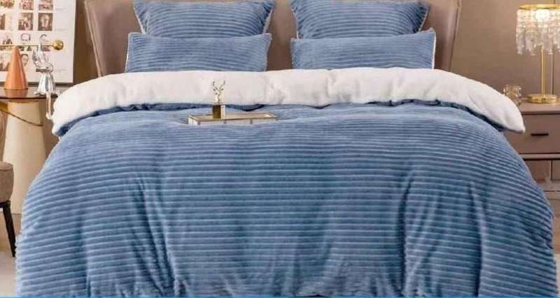 5Pc Queen to King Corduroy Fleece Wool Comforter Set, different colors available