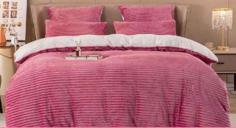 5Pc Queen to King Corduroy Fleece Wool Comforter Set, different colors available