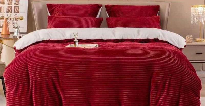 5Pc Queen to King Corduroy Fleece Wool Comforter Set, different colors available